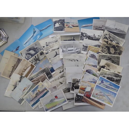 129 - An uncollated collection of postcards, mainly passenger liners, aircraft and motorcycle racing: to i... 