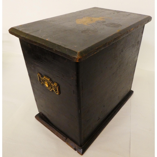 151 - An RAOB black stained, table-top ballot box with an inscription  12