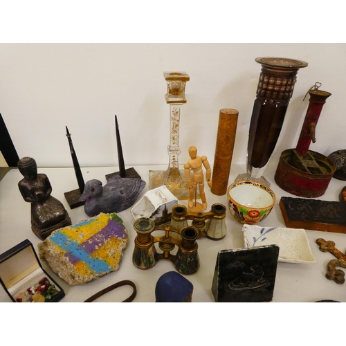 152 - Miscellaneous collectables: to include a set of four turned wooden wheels&nbsp; 4.5