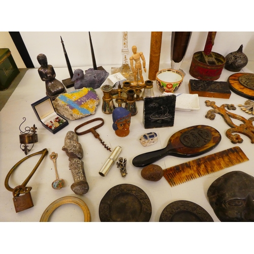 152 - Miscellaneous collectables: to include a set of four turned wooden wheels&nbsp; 4.5