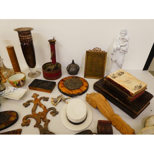 152 - Miscellaneous collectables: to include a set of four turned wooden wheels&nbsp; 4.5