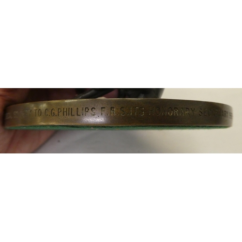 156 - A 1960s cast and patinated bronze model, a seated hound, scratching its ears&nbsp; 3.5