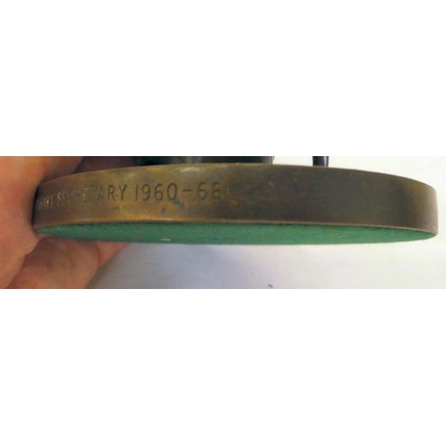 156 - A 1960s cast and patinated bronze model, a seated hound, scratching its ears&nbsp; 3.5