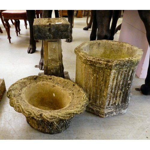 178 - Weathered composition stone, viz. a bird table&nbsp; 21