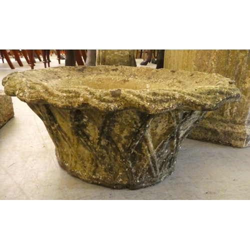 178 - Weathered composition stone, viz. a bird table&nbsp; 21