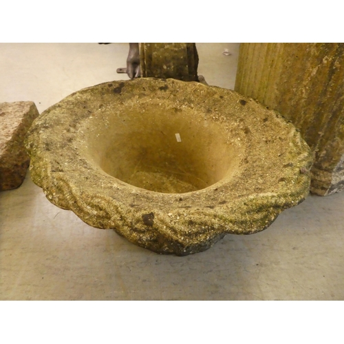 178 - Weathered composition stone, viz. a bird table&nbsp; 21