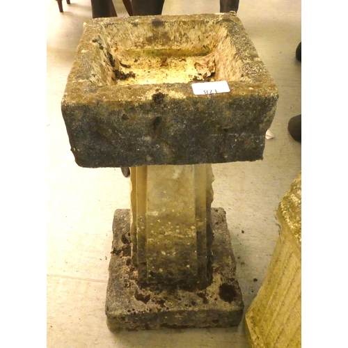 178 - Weathered composition stone, viz. a bird table&nbsp; 21