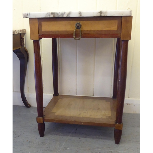 306 - A 20thC Italian marble top coffee table, raised on cabriole legs  19