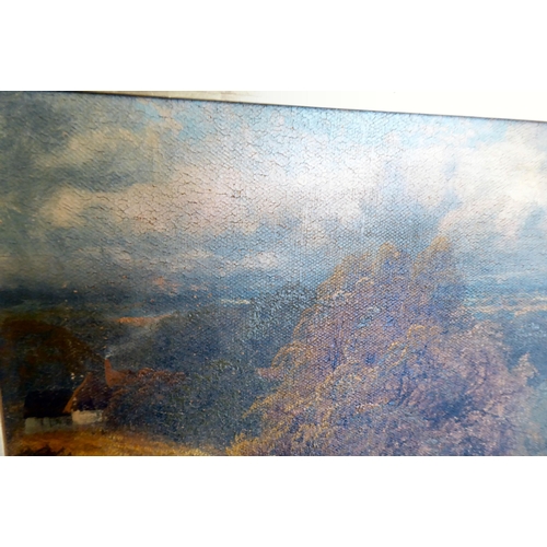 311 - Early 20thC British School - a hillside landscape  oil on canvas  bears an indistinct sign... 