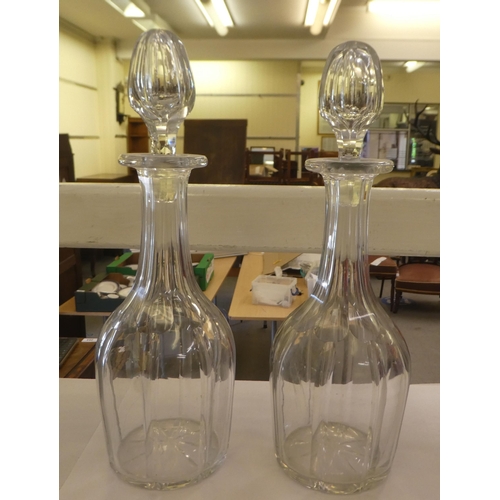 313 - 19thC glassware: to include pedestal rummers, two decorated with stoppers