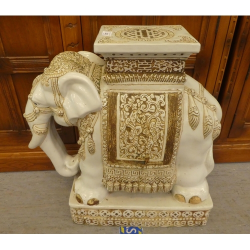 320 - Ceramics: to include a china garden seat, fashioned as an elephant  18