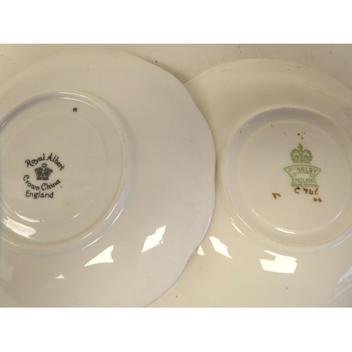 6 - Ten 19th/20thC porcelain and china cabinet cups and saucers; and two trios: to include an Aynsley gi... 