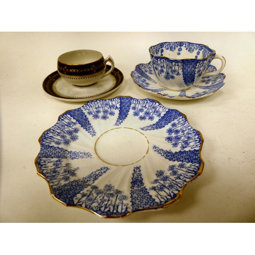 6 - Ten 19th/20thC porcelain and china cabinet cups and saucers; and two trios: to include an Aynsley gi... 