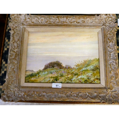 61 - Edward Steel Harper - a Cornish coastal scene  oil on panel  bears a signature & label... 