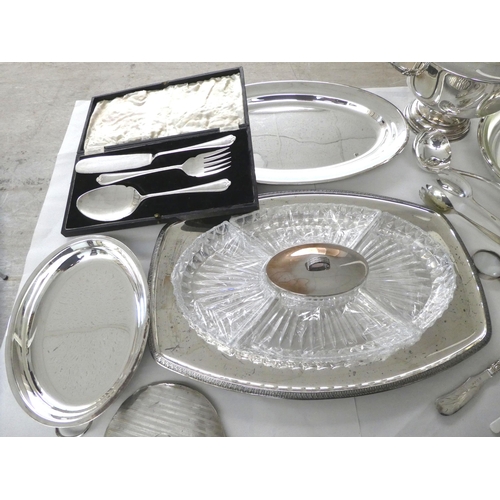 8 - Decorative silver plated tableware: to include a twin handled pedestal tureen  9