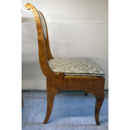 83 - Chairs: to include a modern Biedermeier style, maple finished bedroom chair, raised on splayed legs