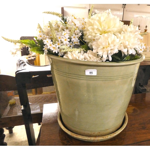 85 - A green glazed stoneware planter  16