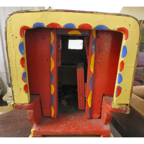 99 - A scratch built, carved and painted model gypsy caravan  16