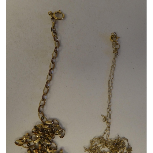 1 - 9ct gold jewellery: to include a belcher chain 18