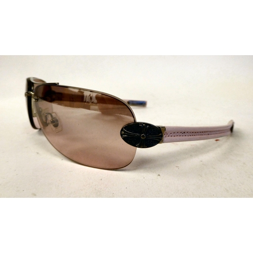 101 - Three pairs of Chrome Hearts sunglasses, two with faux leopard skin arms, one pair with pink leather... 