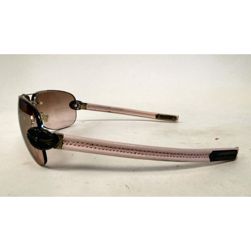 101 - Three pairs of Chrome Hearts sunglasses, two with faux leopard skin arms, one pair with pink leather... 