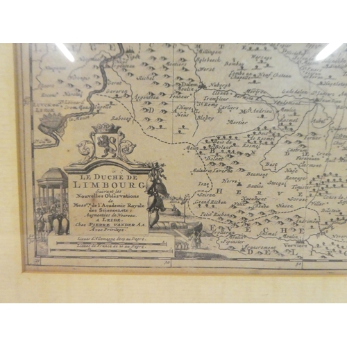 209 - A reproduced French 18thC regional map, covering 'Le Duche De Limbourg'  9