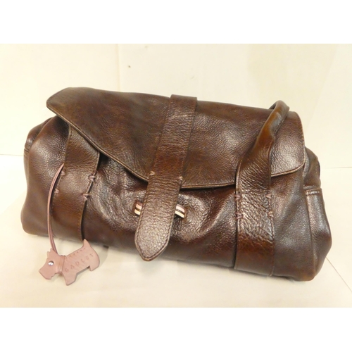 230 - A Radley brown hide handbag with a dust cover