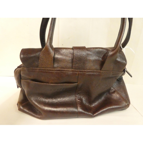 230 - A Radley brown hide handbag with a dust cover