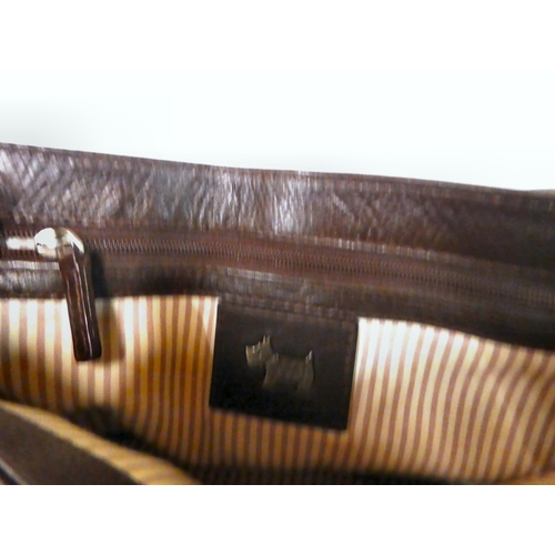 230 - A Radley brown hide handbag with a dust cover