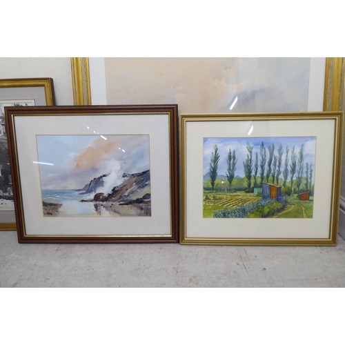 33 - Framed pictures: to include works by Aubrey Phillips  watercolours  largest 20