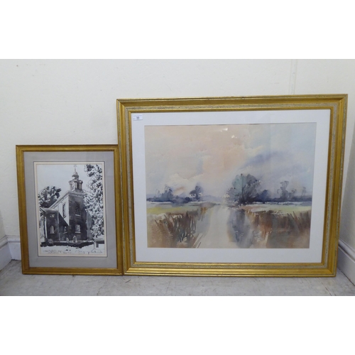 33 - Framed pictures: to include works by Aubrey Phillips  watercolours  largest 20