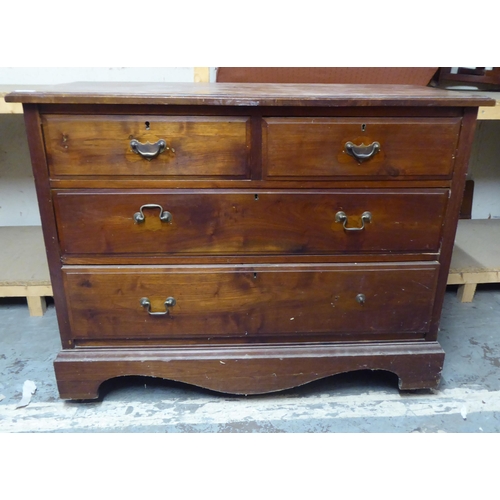 338 - An early 20thC mahogany four drawer dressing chest, raised on bracket feet  33