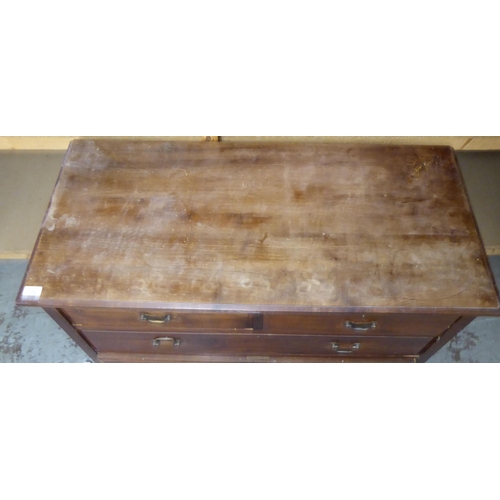 338 - An early 20thC mahogany four drawer dressing chest, raised on bracket feet  33