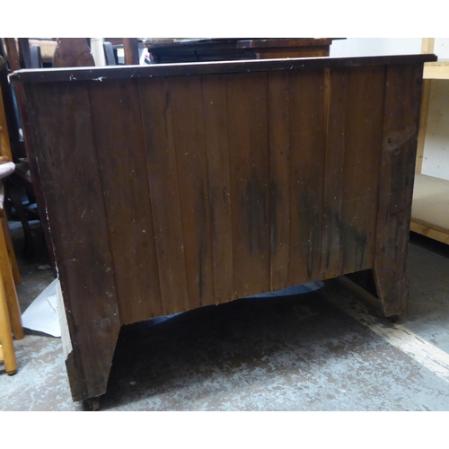 338 - An early 20thC mahogany four drawer dressing chest, raised on bracket feet  33