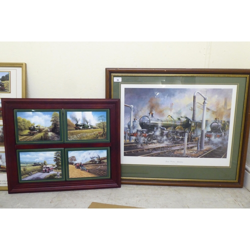 36 - Mainly railway themed prints  largest 12