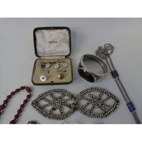 53 - Costume jewellery; and variously cased and strapped wristwatches