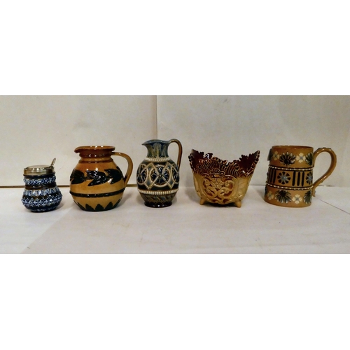 66 - Doulton Lambeth stoneware collectables: to include a mustard pot