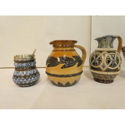 66 - Doulton Lambeth stoneware collectables: to include a mustard pot
