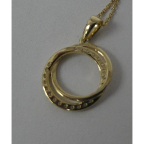 67 - A 9ct gold and diamond set pendant Polo necklace, on a fine neckchain