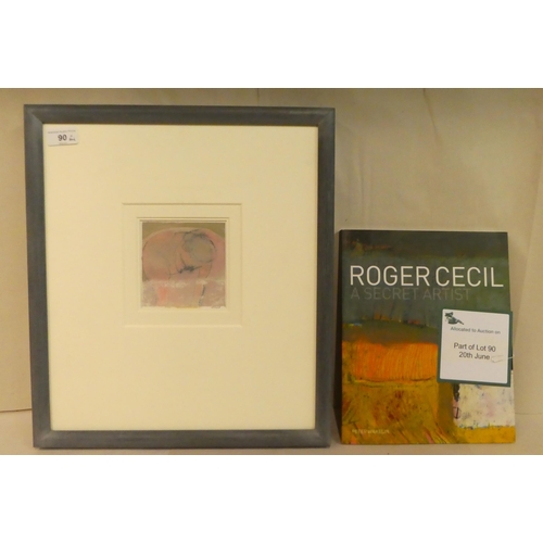 90 - Roger Cecil - a figure study  mixed media  bears a signature & short bio verso  4.5