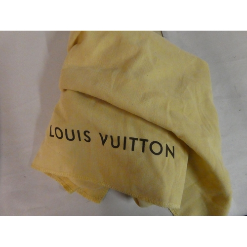 115 - A Prada butterscotch coloured leather handbag with dust cover; and a Louis Vuitton gold coloured seq... 