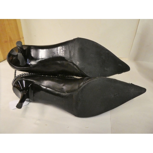 127 - Two pairs of Dior black leather ankle boots  size 39 & 40