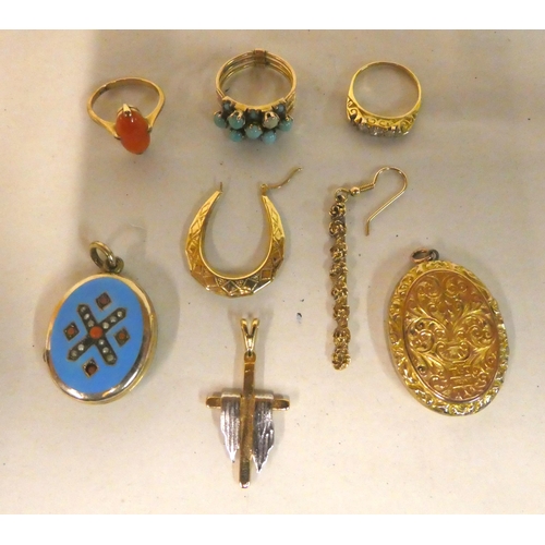 317 - Yellow metal items of personal ornament: to include two oval lockets