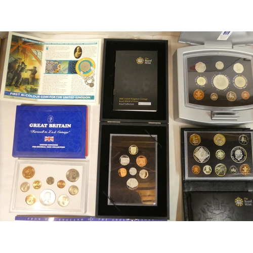 8 - Royal Mint and other proof coins: to include The King George VI collection, in a card sleeve