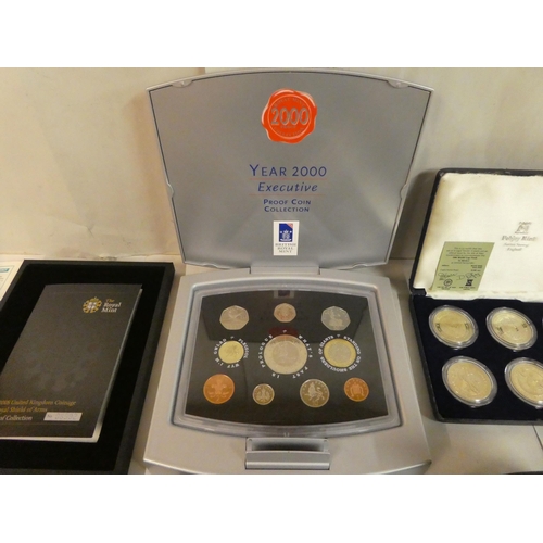 8 - Royal Mint and other proof coins: to include The King George VI collection, in a card sleeve