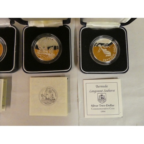 26 - Eight variously themed silver proof coins  boxed