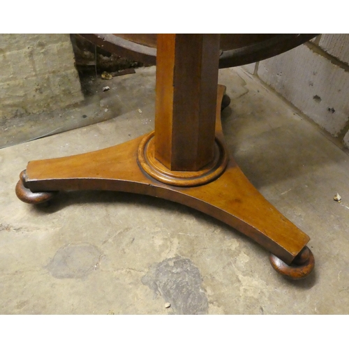 168 - A late Victorian mahogany, tip-top centre table, raised on a pedestal and a triform base  29