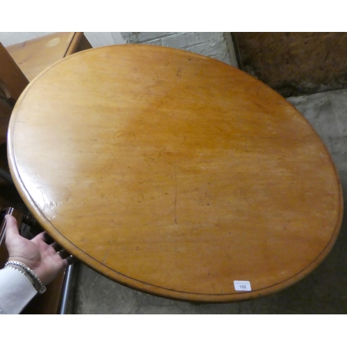 168 - A late Victorian mahogany, tip-top centre table, raised on a pedestal and a triform base  29