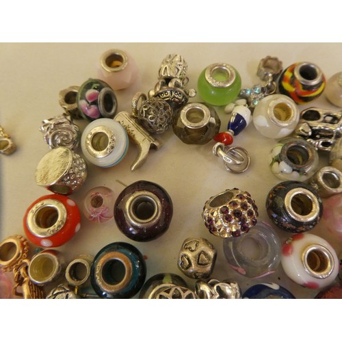 50 - Pandora style coloured bead charms