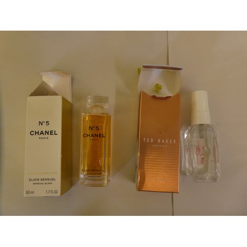 229 - Various used/unused bottles of perfume: to include Ted Baker 'Little Petal'; Chanel No.5; and a Chan... 